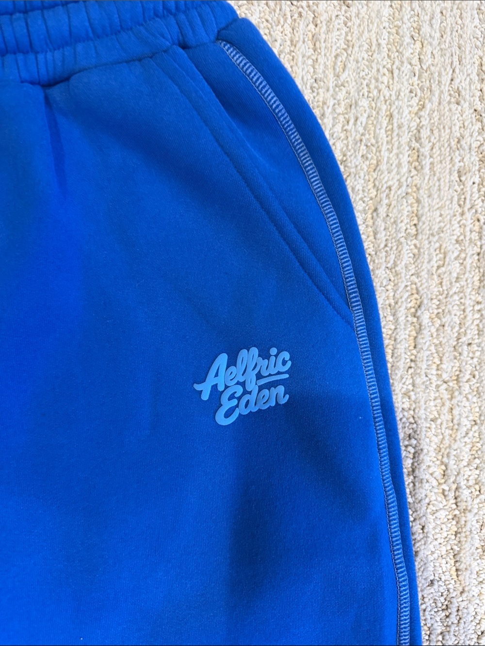 Aelfric Eden Royal Blue Fleece Wide Leg Sweatpants - Picture 2 of 4